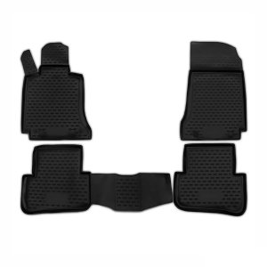 Mercedes C Class W204 3D Floor Mats - Omac - TPE - Black - '07-'14 Mercedes C Class W204 3D Floor Mats - Omac - TPE - Black - '07-'14